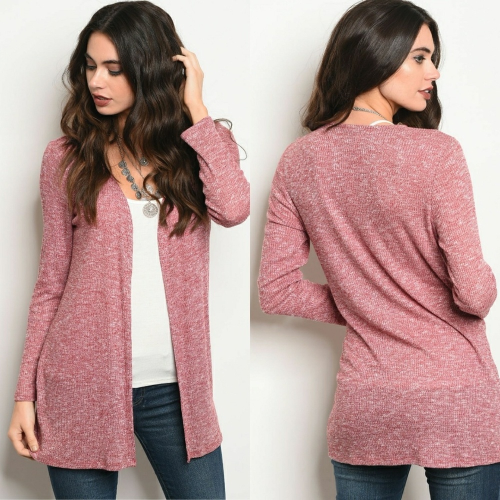 Out for the day cardigan-Burgundy/White